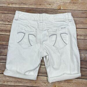 Seven7 Bermuda Jean Shorts 10 White Denim Cuffed